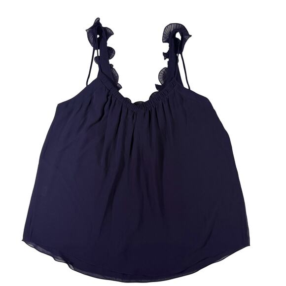 Rebecca Taylor Purple Sheer Floral Tank Top Women’s 6 Layered Flowy Blouse - Picture 3 of 8